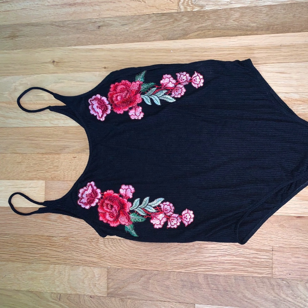 Rose Embroidered Body Suit